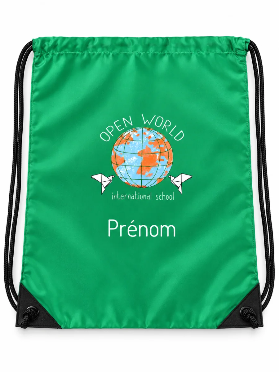 sac sport vert fond blanc v1 — uniforme Open World