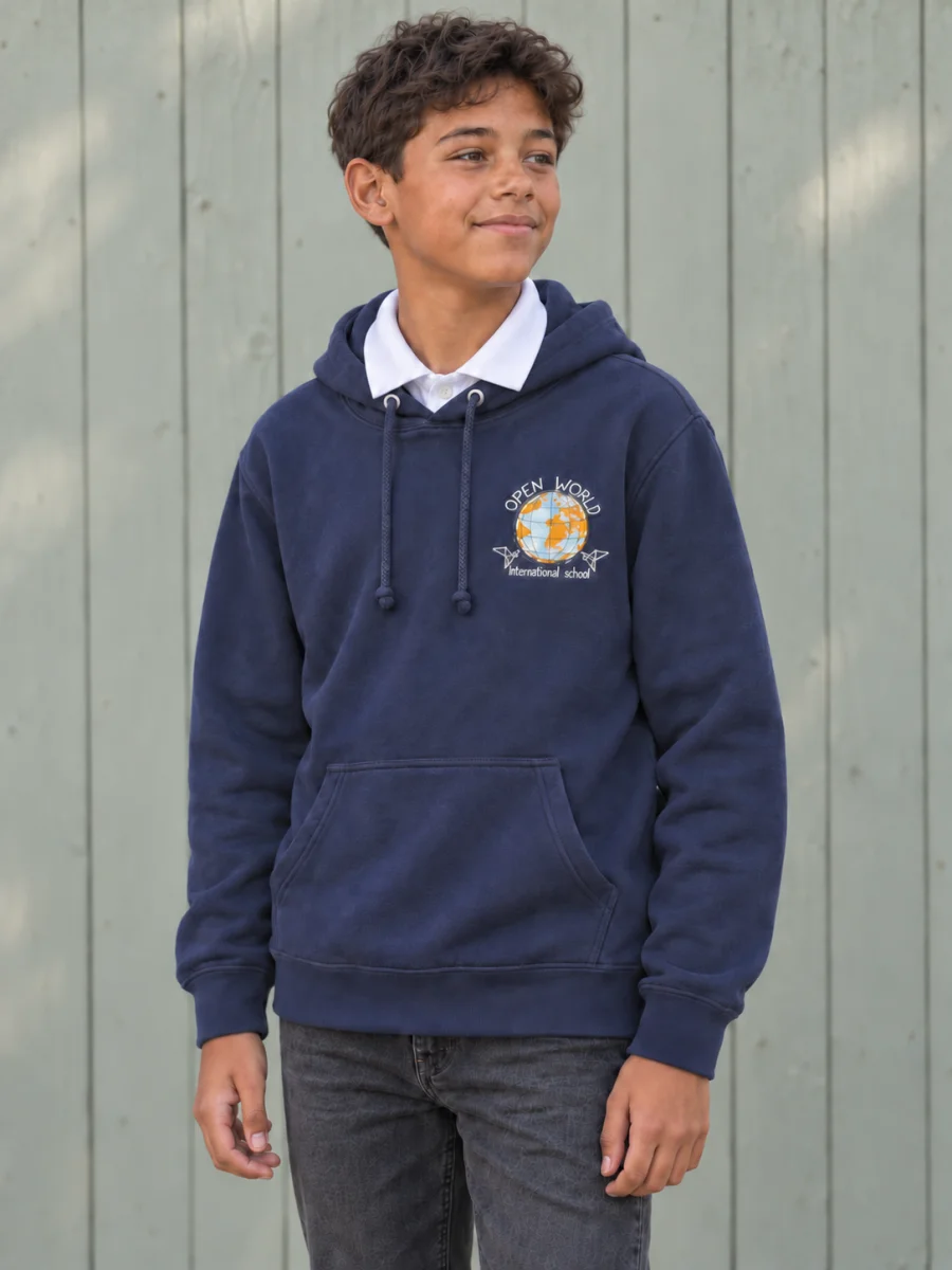 sweat capuche college porte polo dessous v3 — uniforme Open World