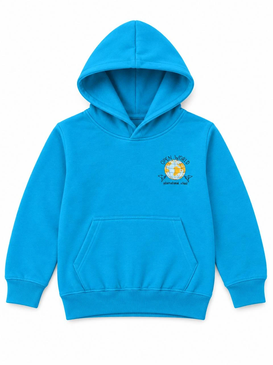 Sweat à capuche primaire turquoise — Face