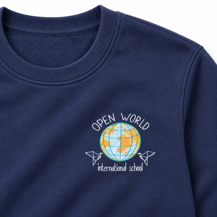sweat college detail logo v1 — uniforme Open World