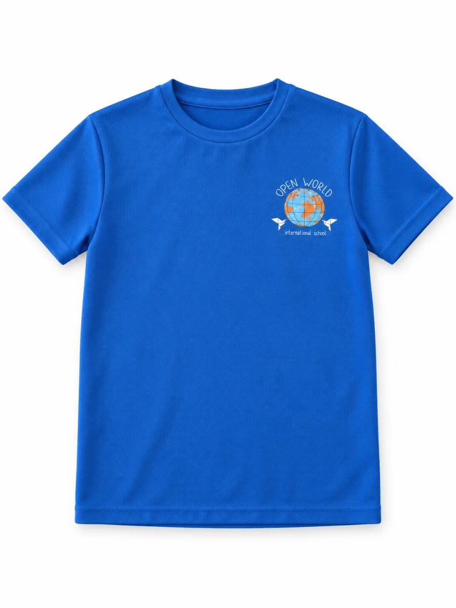 t shirt agape bleu face v1 — uniforme Open World